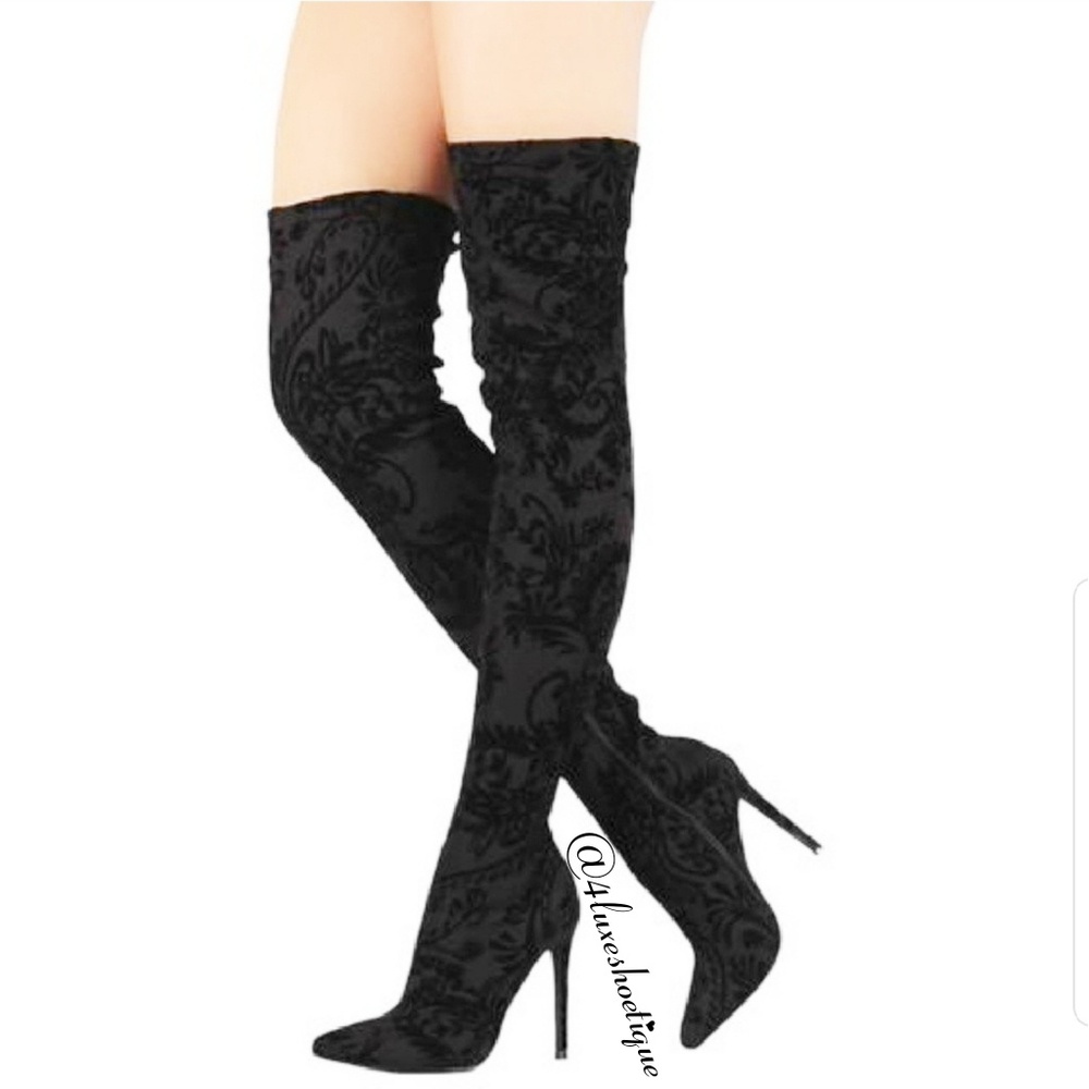 NEW Boots Just In Thigh High Embossed design
